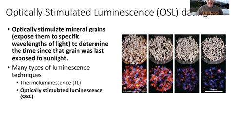 optically stimulated luminescence dating range